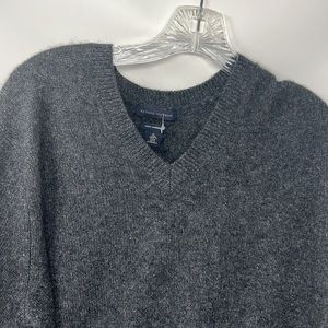 Banana Republic Men's Cashmere Vee V-Neck Sweater Grey Size X-Large